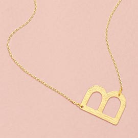 -B- Gold Dipped Monogram Pendant Necklace